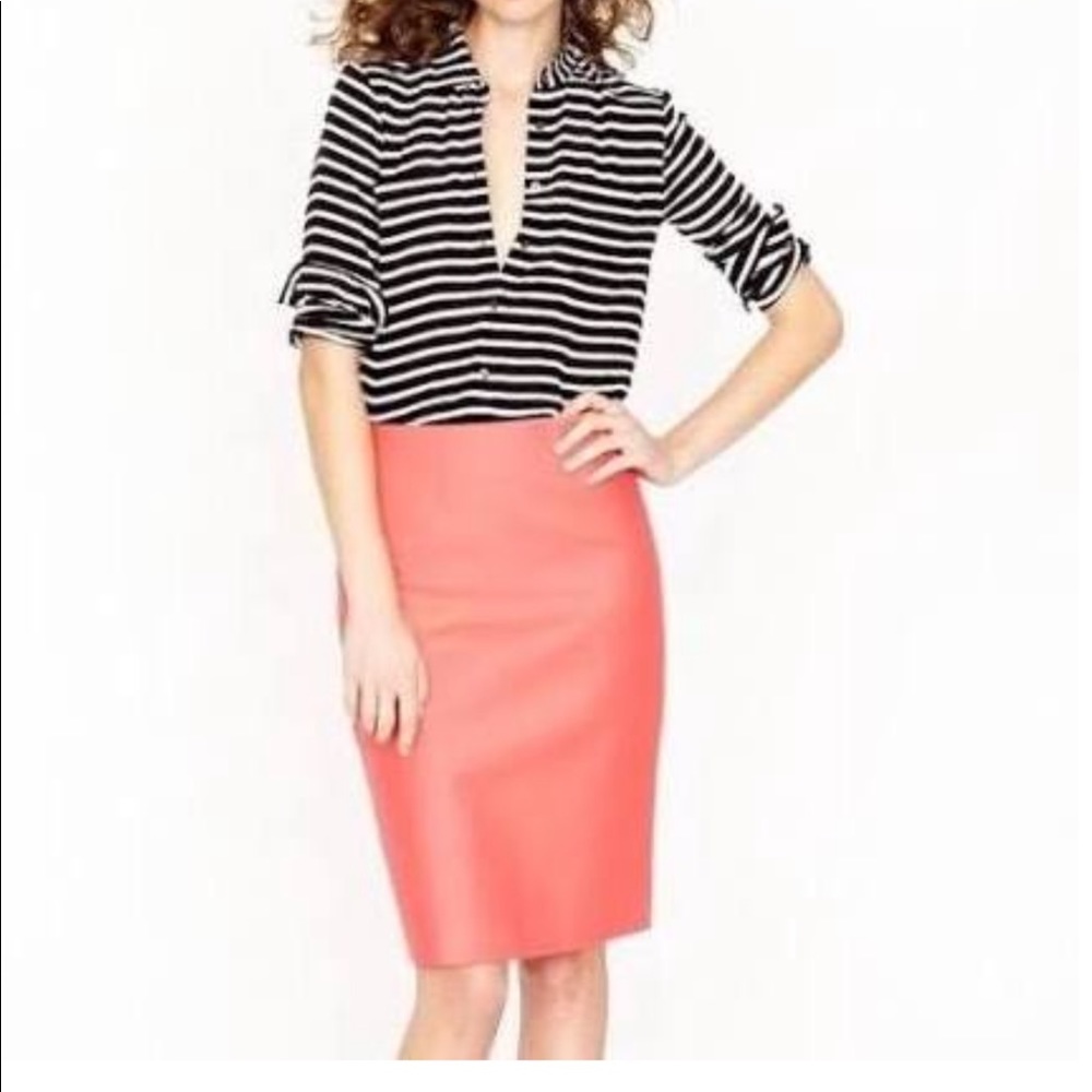 J. Crew Coral Pencil Skirt Size 4
